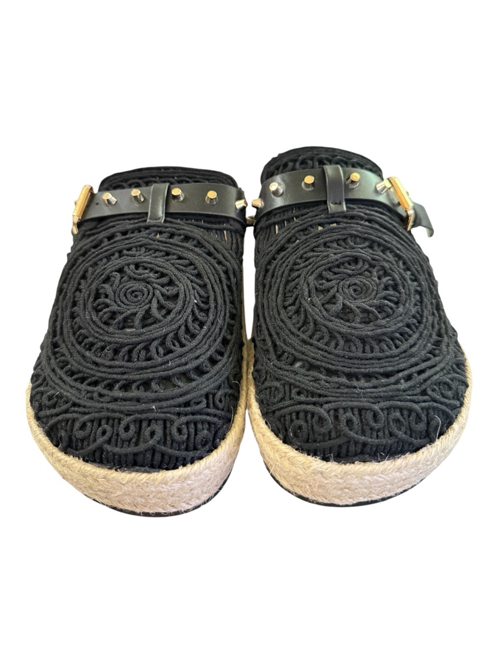 Not Rated Black Crochet Espadrille Platform Mules Women’s Size 10 NWOB